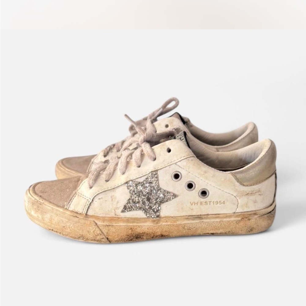 White Sneakers with Glitter Star